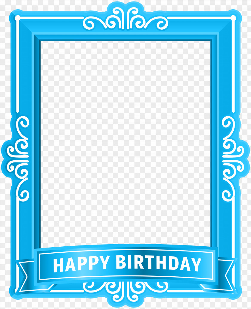 Happy Birthday Frame Blue Clip Art Cake To You PNG