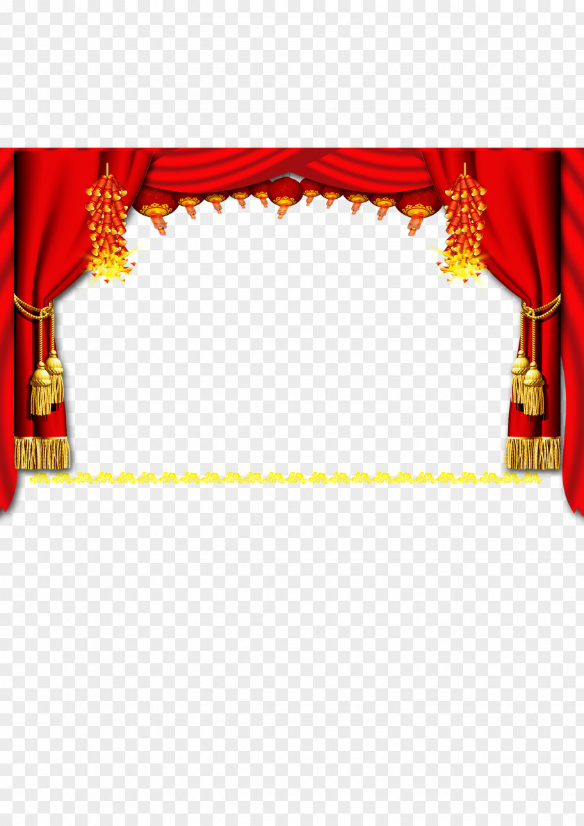Curtains Curtain Go Firecracker Chinese New Year Red PNG