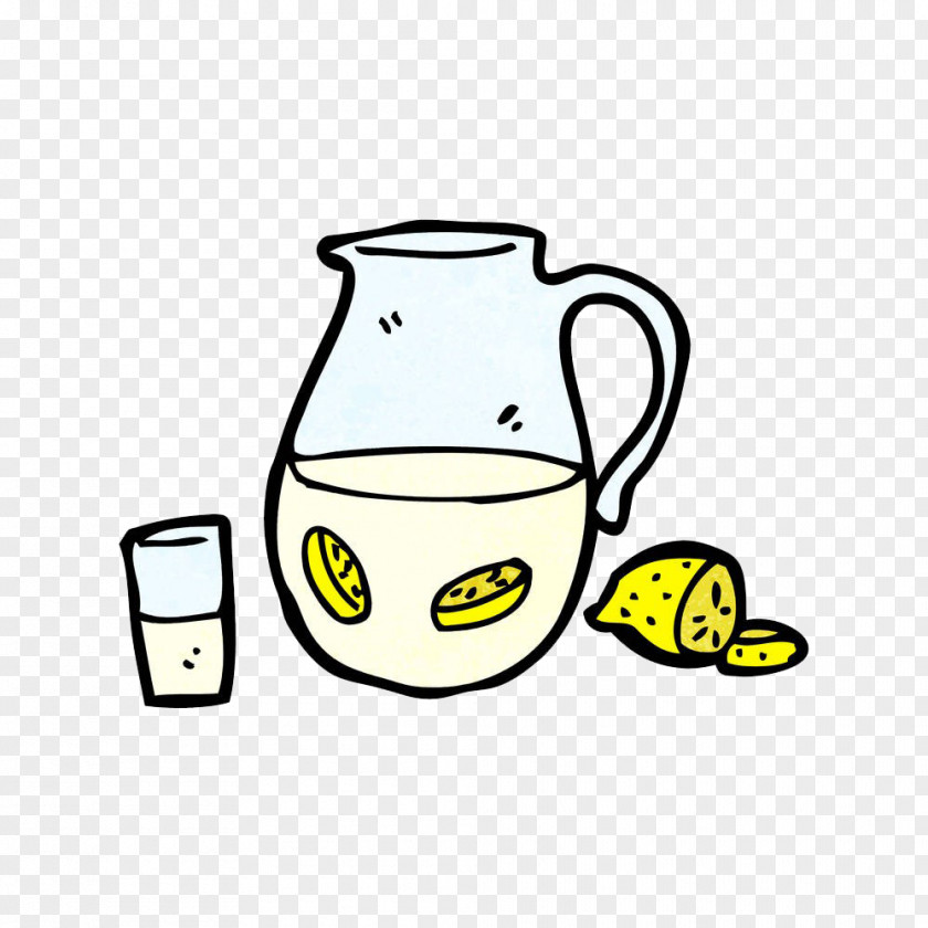 Hand-painted Lemonade Drink Cartoon Drawing Clip Art PNG
