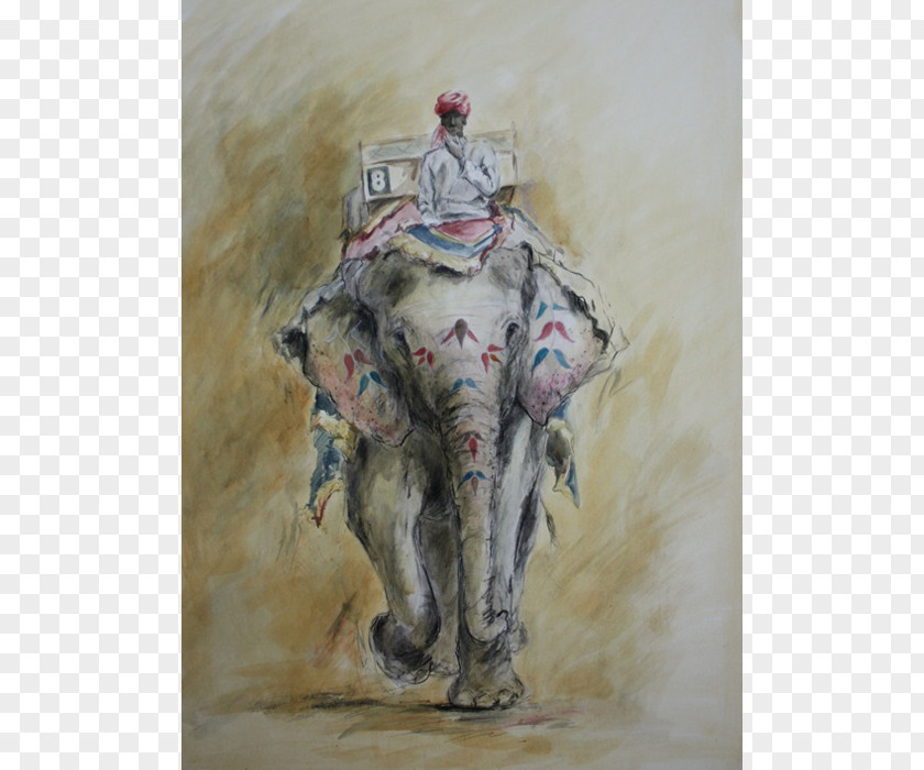 Painting Amer Fort Watercolor Jaipur Indian Elephant PNG