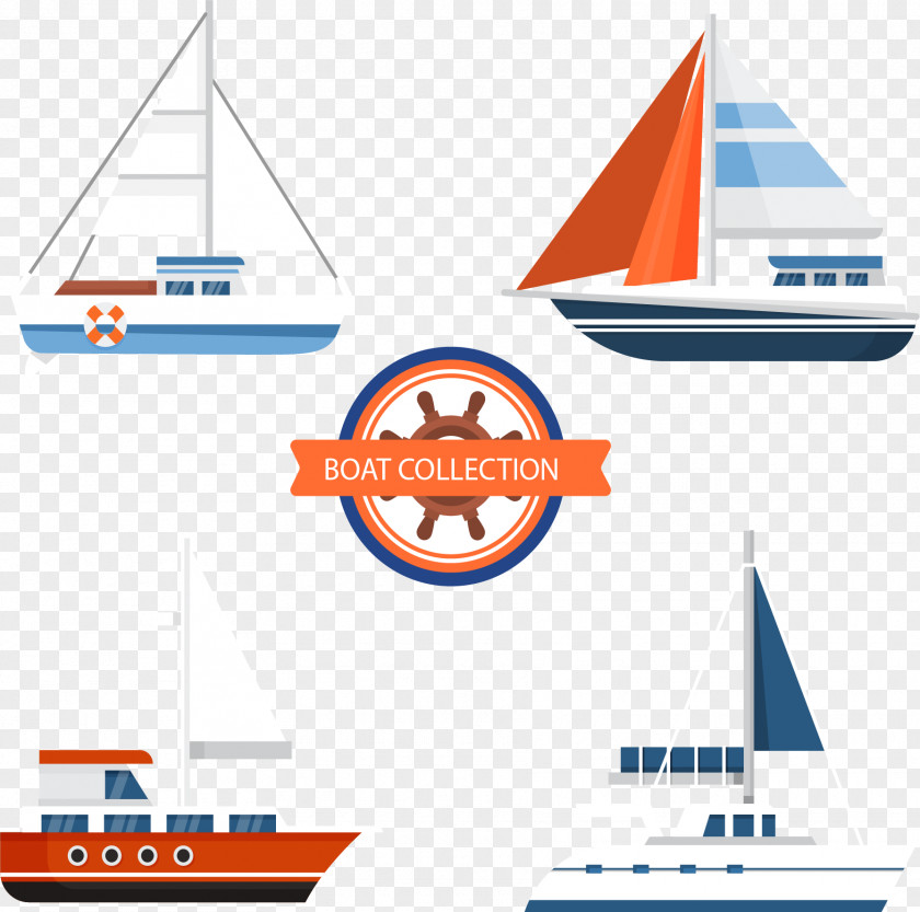 Four Types Of Sailing Sail Watercraft PNG