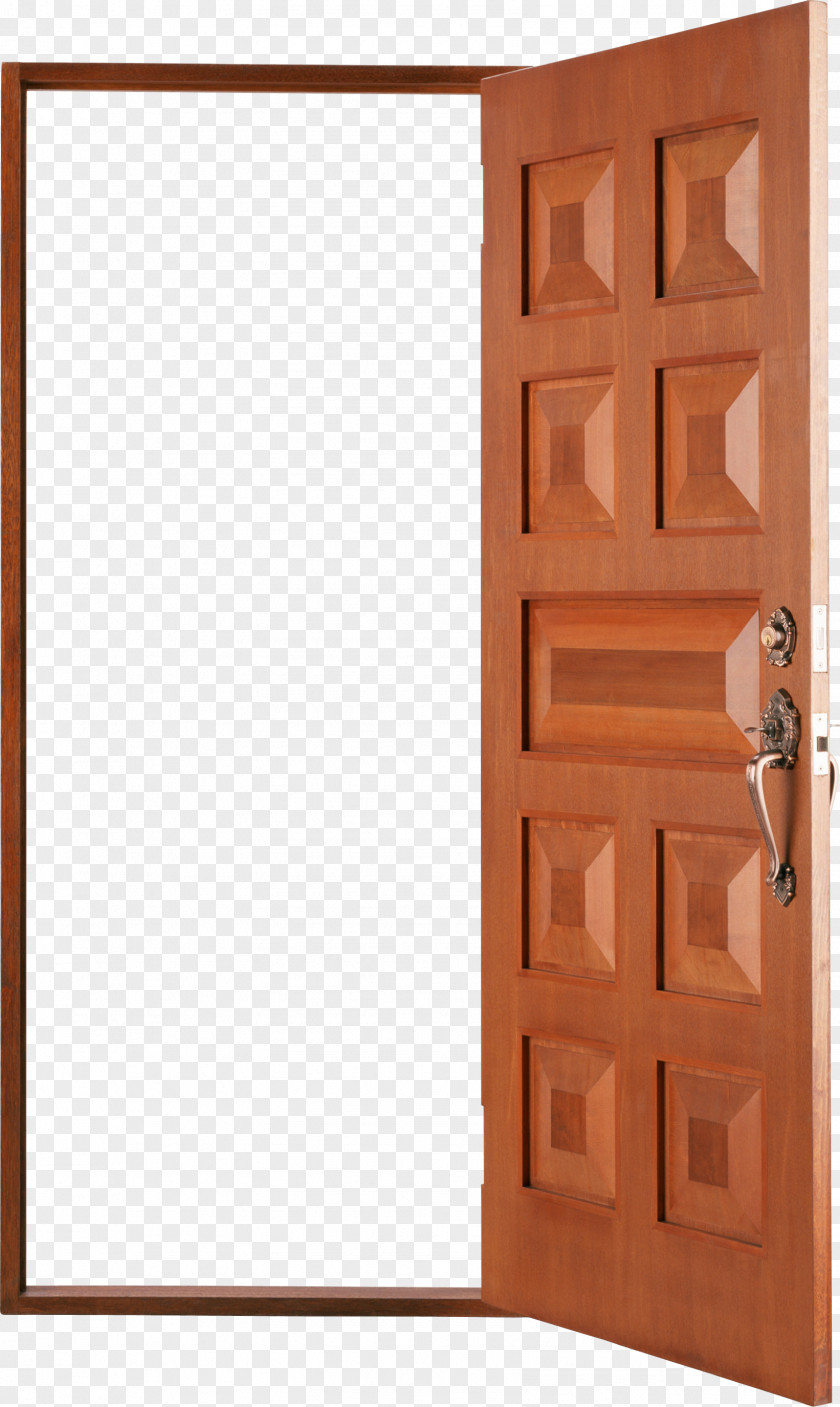 Open Door Wood Stain Brown Angle PNG
