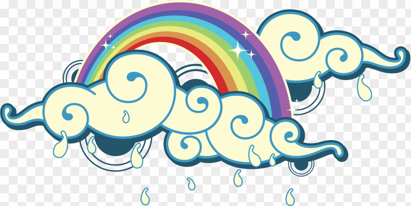 Rain Clouds And Rainbow Cartoon Painting Cloud Euclidean Vector PNG