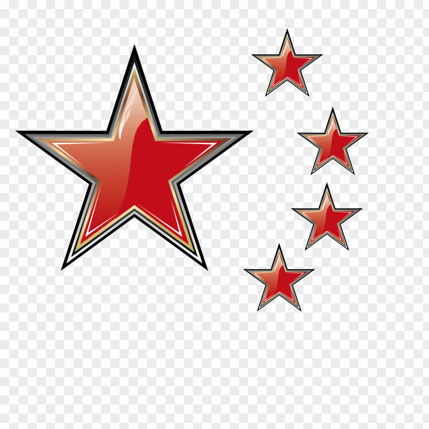 Vector Great Leap Forward Red Texture Five Star PNG