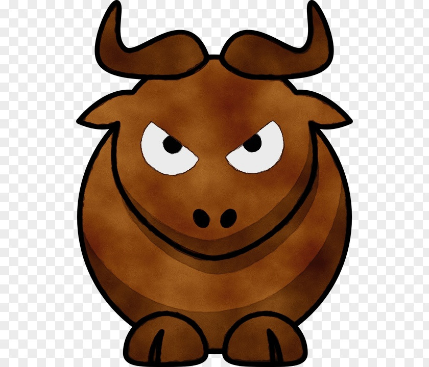 Working Animal Fictional Character Clip Art Cartoon Bovine Brown Snout PNG