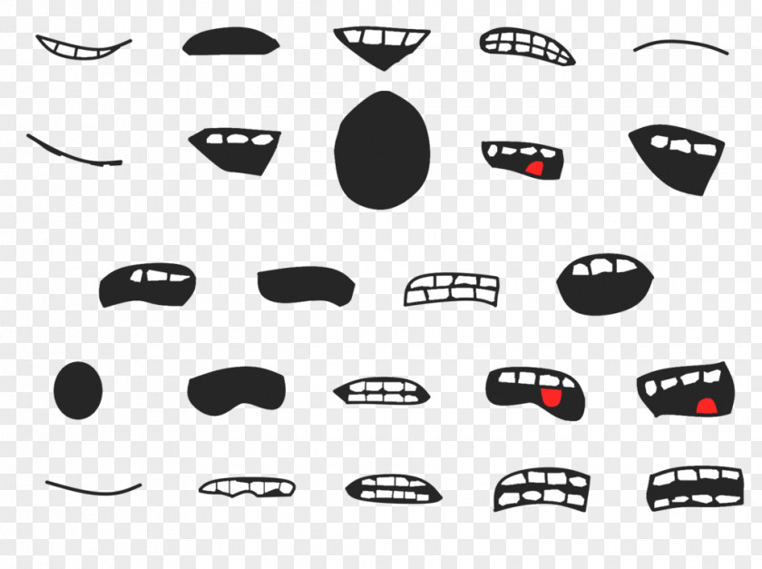 Animations Vector Drawing Black And White Art Lip Sync PNG