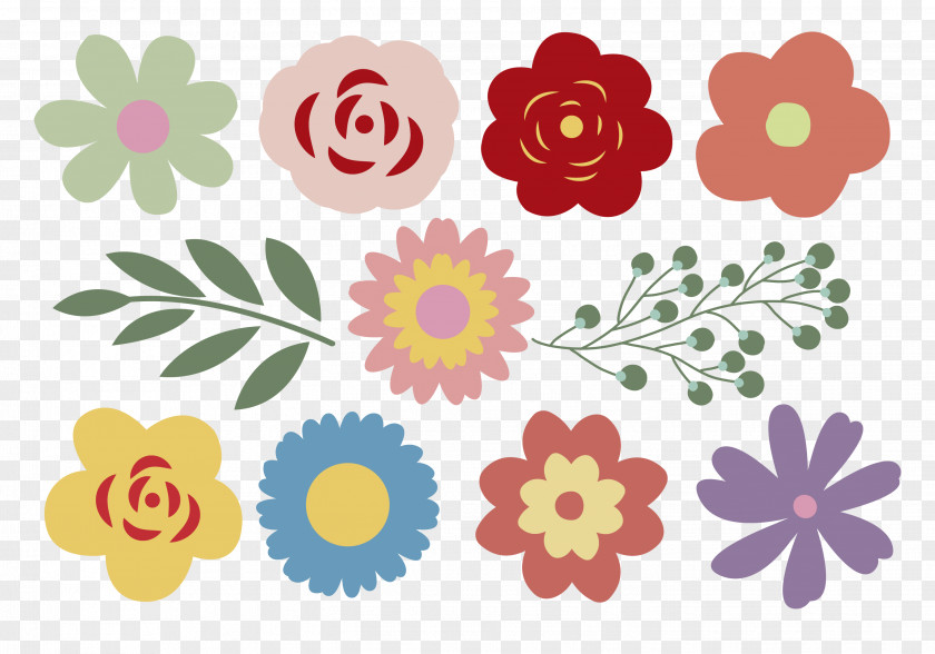 Beautiful Flowers Vector Graphics Floral Design Image Illustration PNG