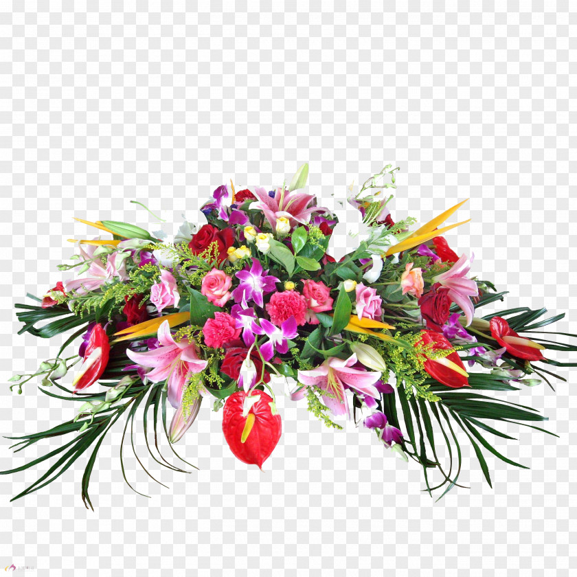 Bright Flowers Flower Wreath Red Vecteur PNG