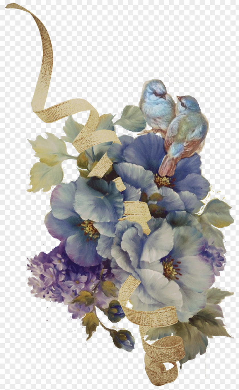 Hand Painted Flowers Painting Decoupage Art PNG