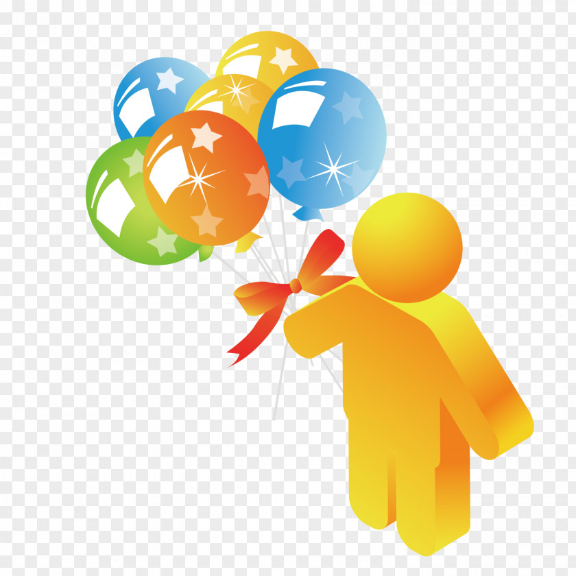 Holding The Balloon 3d Man Designer Clip Art PNG