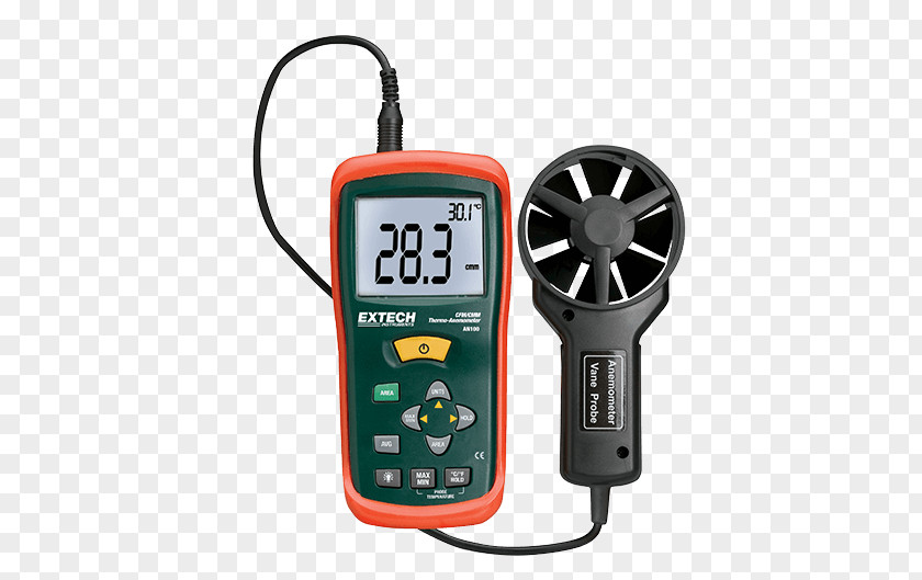 Thermo Radiation Detector AN100 Extech Thermoanemometer Airflow Anemometer Measurement PNG