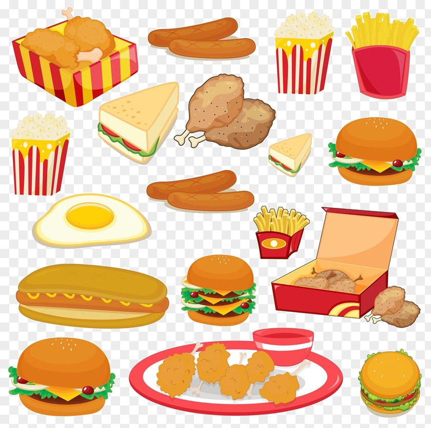 Cartoon Food Burger Material Junk Fast Royalty-free Clip Art PNG