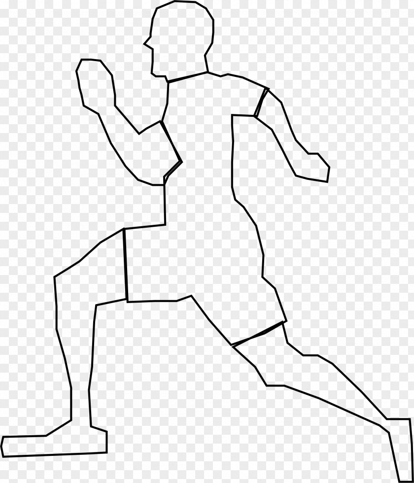 Drawing Athletes Outline Of Running Jogging Clip Art PNG