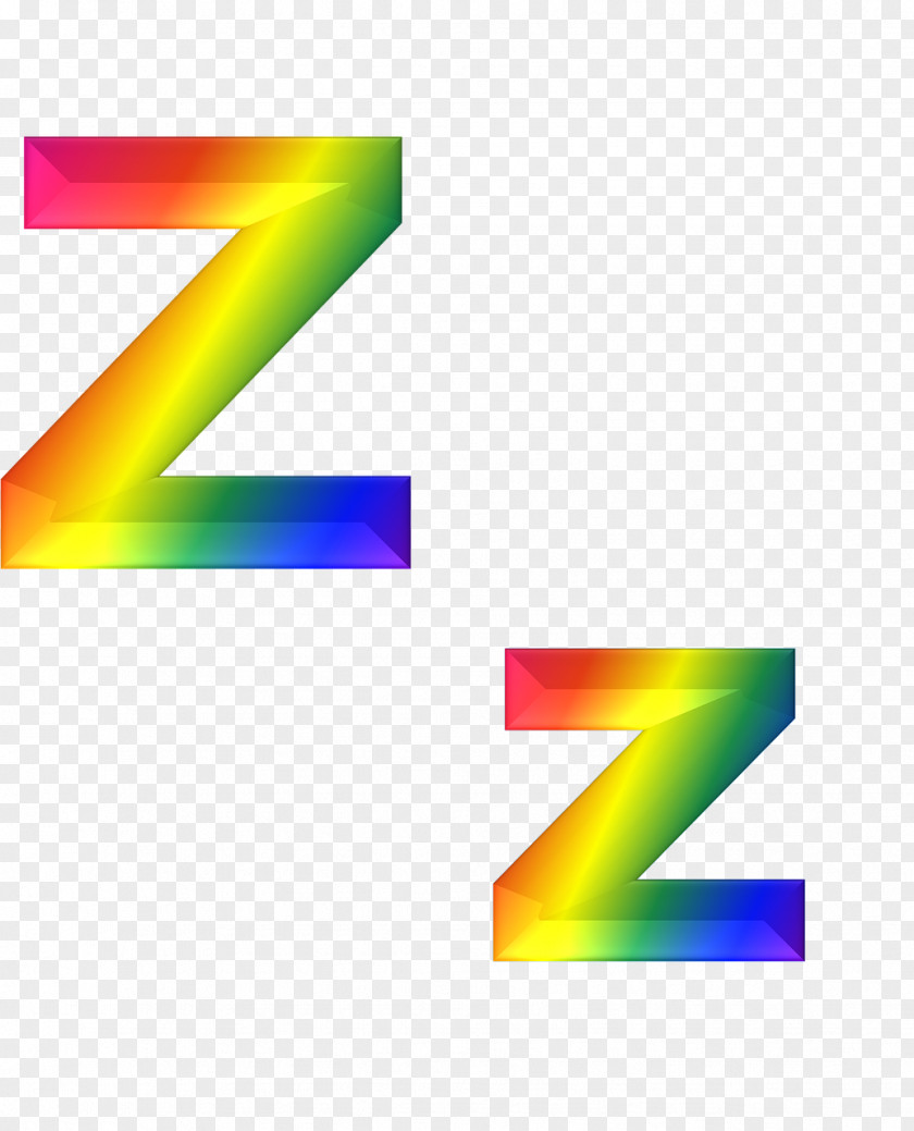 Rainbow Alphabet Letter Z Font PNG