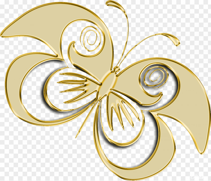 Elements Butterfly Insect Gold Clip Art PNG