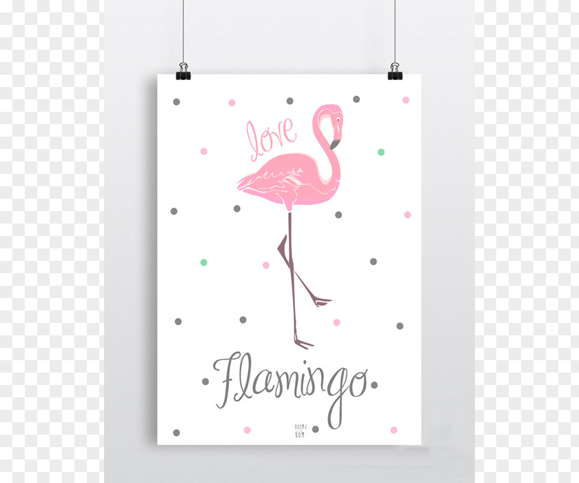 Flamingo Hard Copy Poster Text Printing PNG