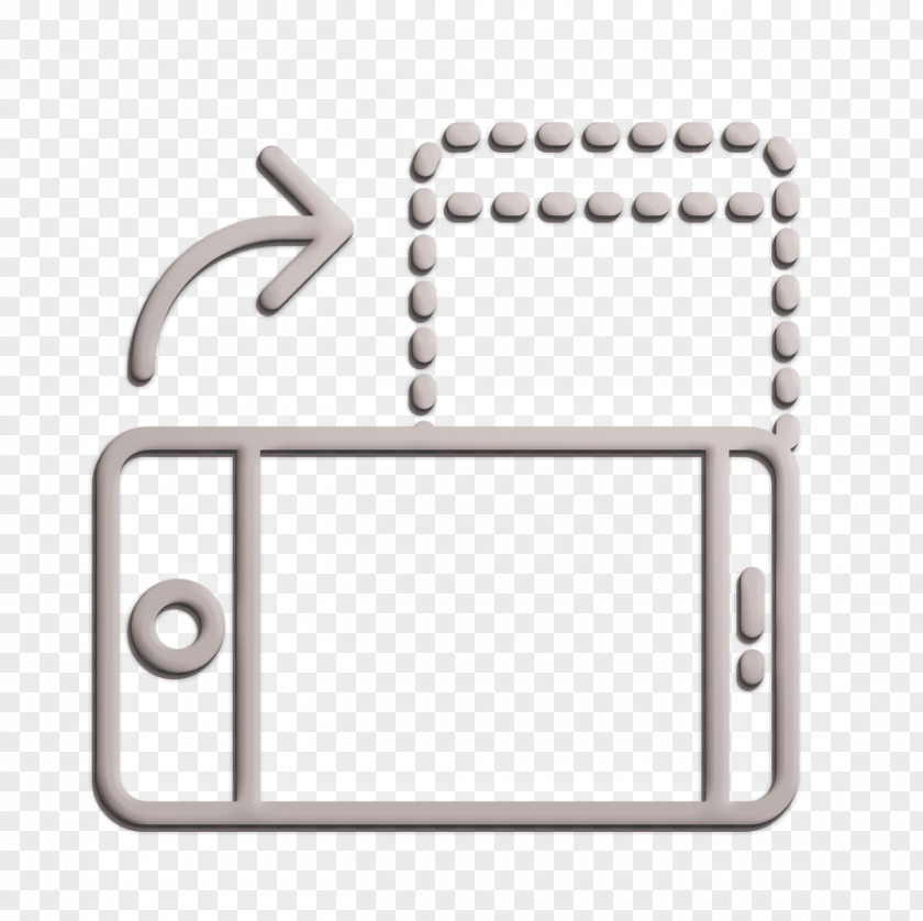 Metal Rectangle Essential Set Icon Smartphone PNG