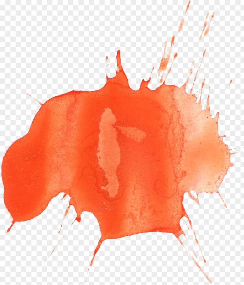 Red Splash Orange County Watercolor Painting PNG