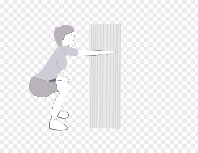 Squatting Shoulder Cartoon PNG