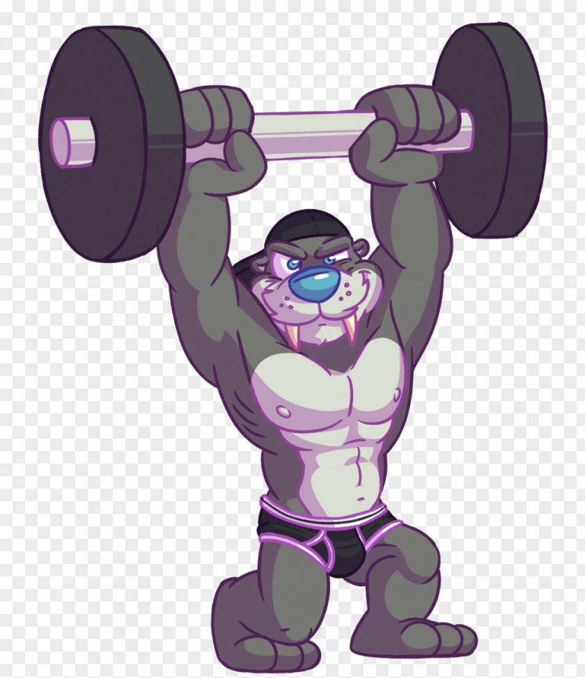 Walrus Muscle Weight Training Violet Purple PNG
