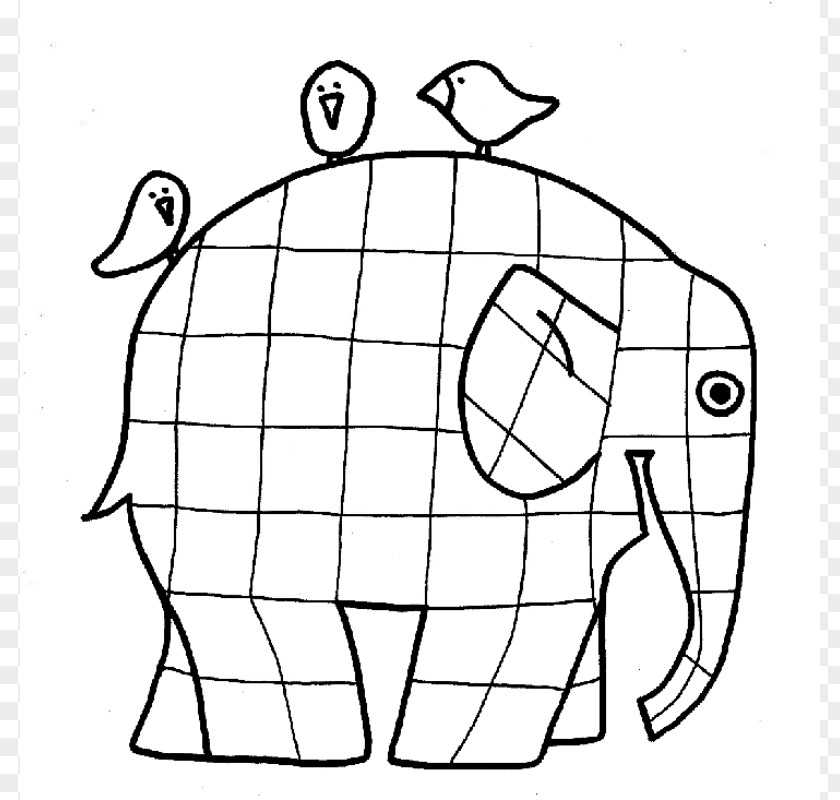 Elephants Pictures For Kids Elmer Fudd The Patchwork Elephant Coloring Book Page PNG
