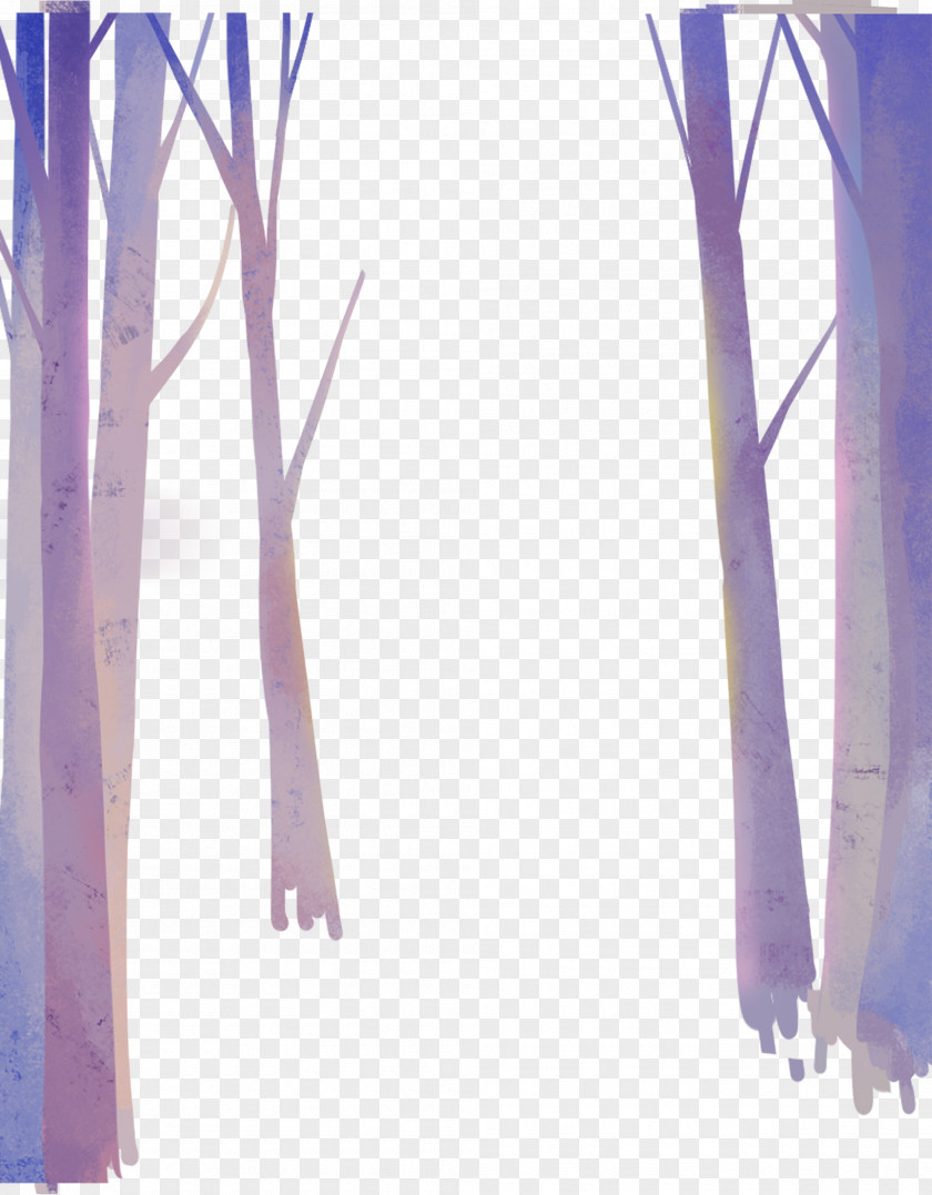 Hand-drawn Illustration Fresh Forest Sunset Drawing PNG