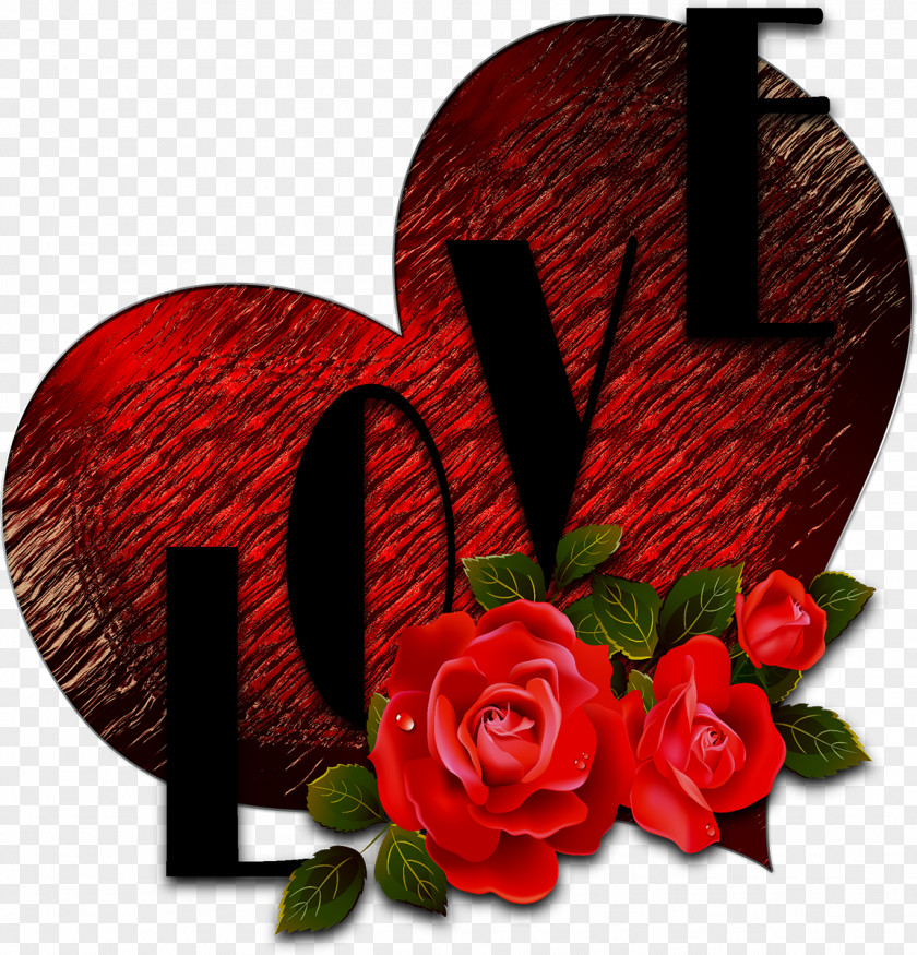 Lovely Text Heart Valentine's Day Clip Art PNG
