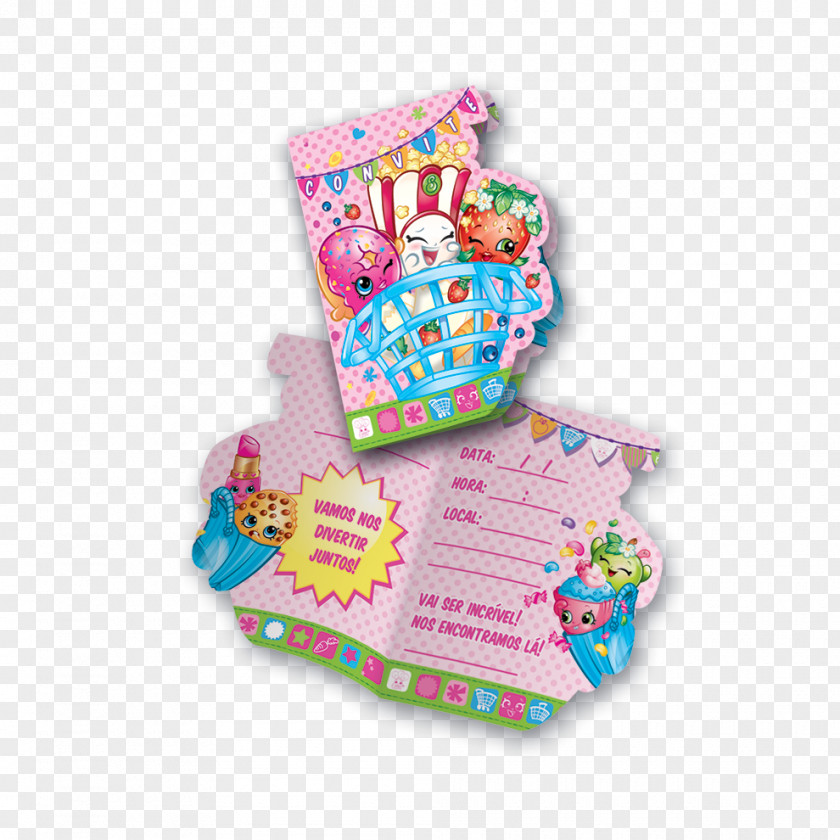 Birthday Convite Paper Party Shopkins PNG