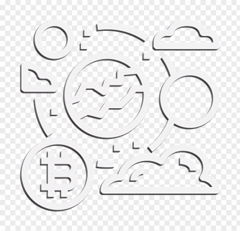 Global Icon Bitcoin Network PNG