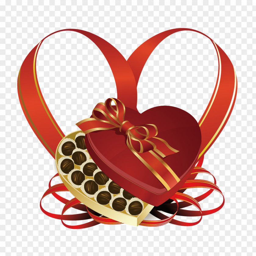 Heart-shaped Chocolate Ribbon Heart Clip Art PNG
