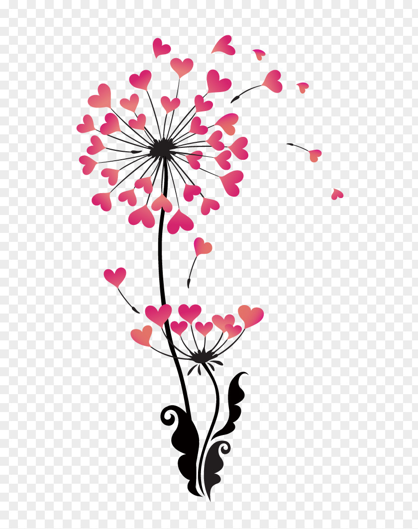 Heart-shaped Vector Dandelion Stock Photography Clip Art PNG