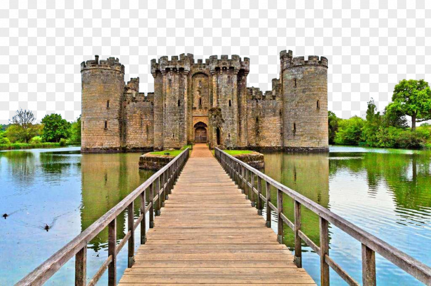 English Medieval Castle Photography Moat Drawbridge Wall Decal Sticker PNG