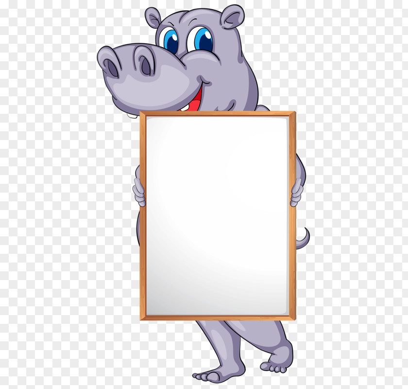 Hippo Take Whiteboard Hippopotamus Cartoon Royalty-free Clip Art PNG