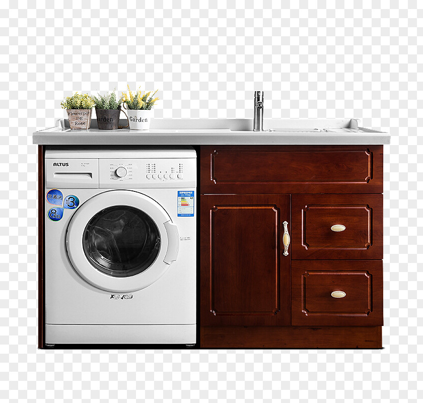 Practical Combination Of Washing Machines Machine Laundry Kitchen Stove PNG