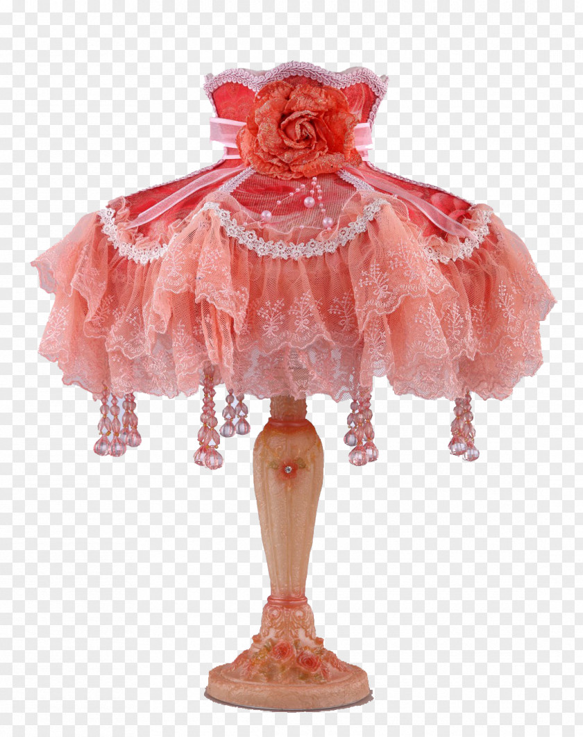 Continental Pink Lace Table Lamp Designer PNG