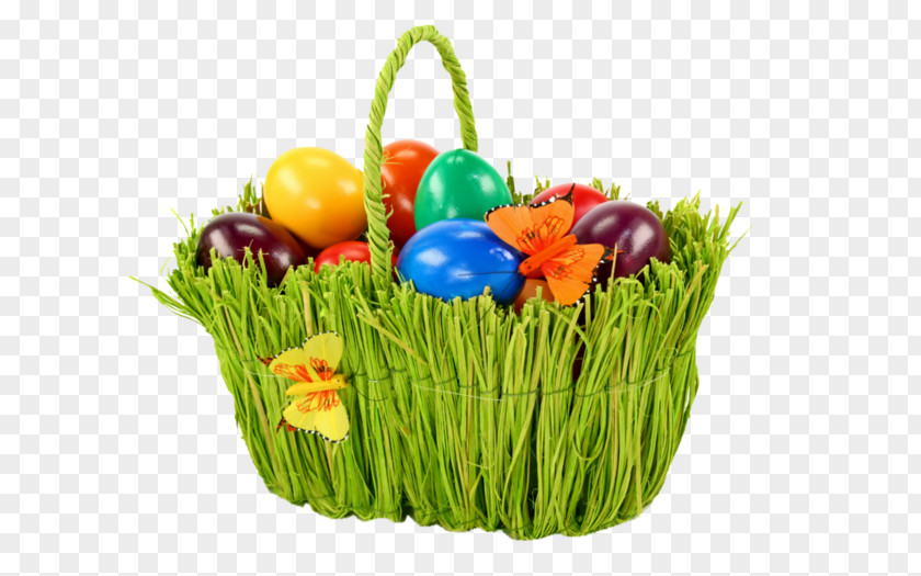 Easter Green Basket Bunny Egg In The PNG