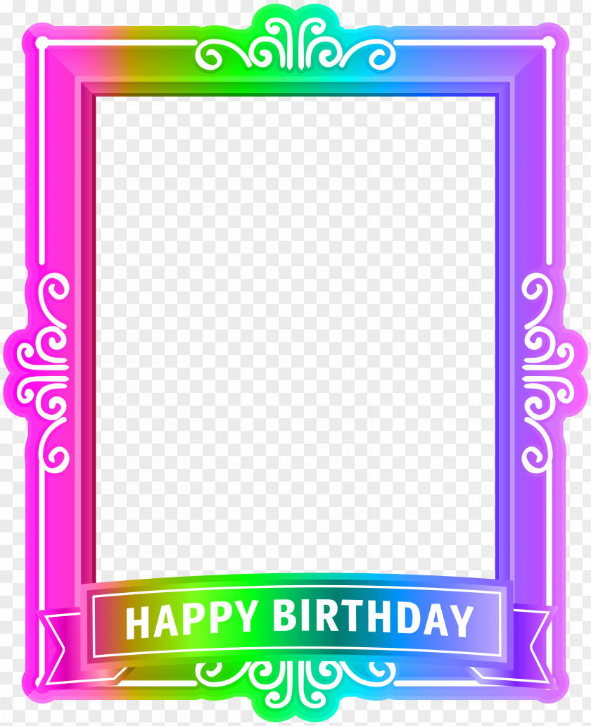 Happy Birthday Frame Multicolor Clip Art Picture Blue Wedding PNG