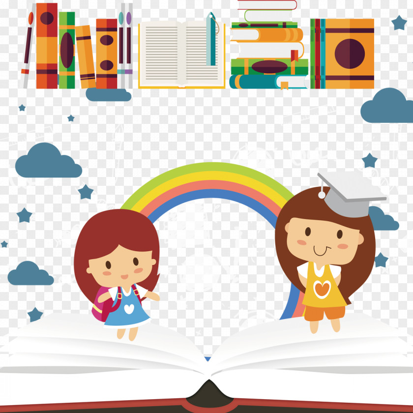 The Child Standing On Book Download PNG