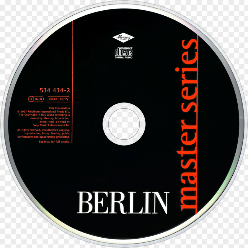Berlin Take My Breath Away Compact Disc Product Mr Kipling Disk Storage PNG