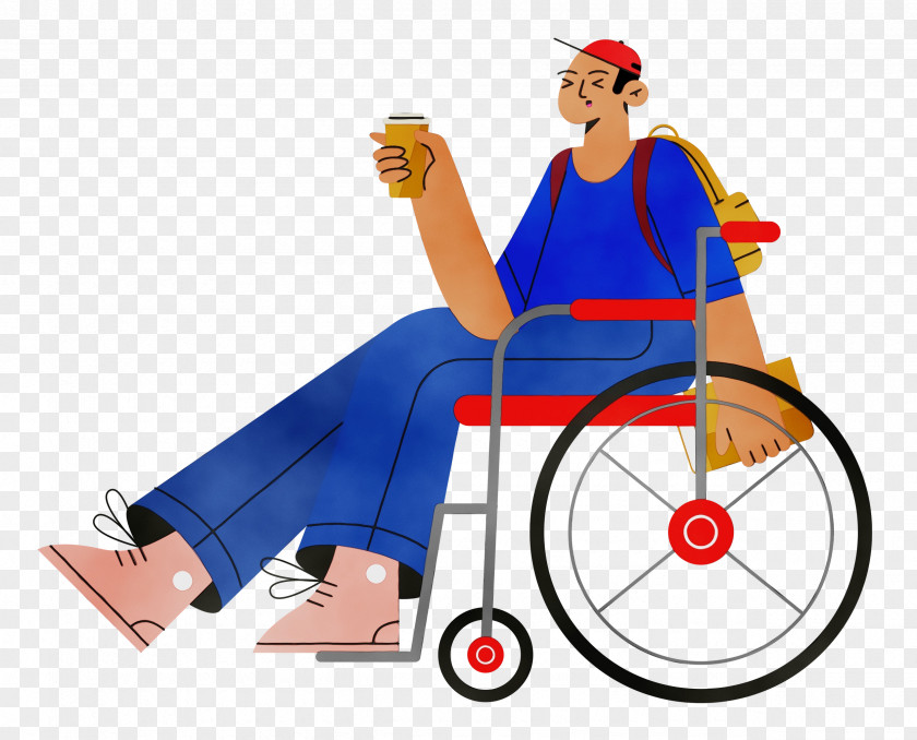 Cartoon Wheelchair Sitting Joint Headgear PNG