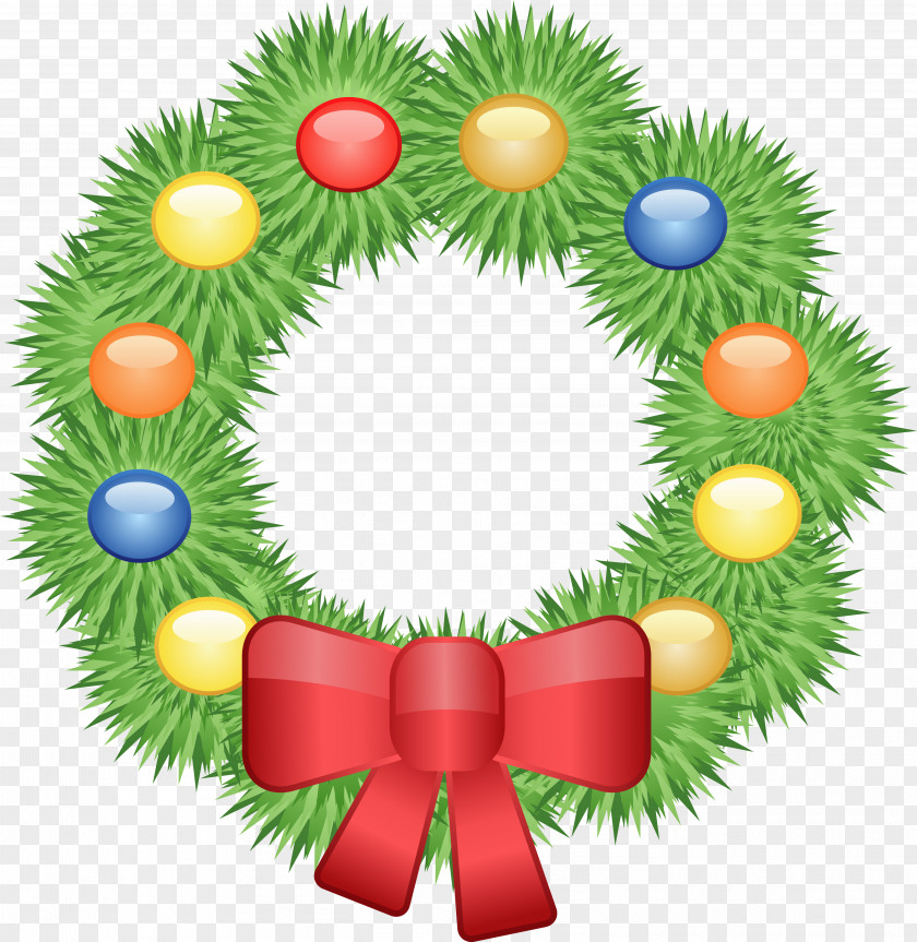 Green Vector Christmas Wreath PNG