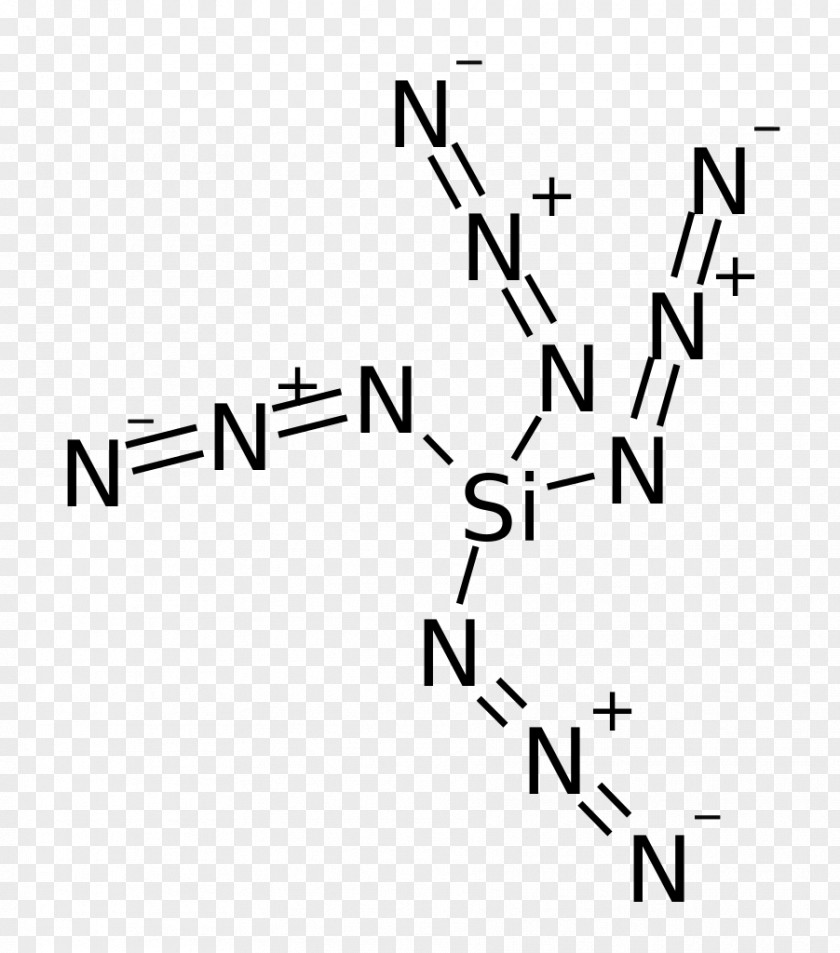 Silicon Tetraazidomethane Tetraazide Nitrogen Chemical Compound PNG