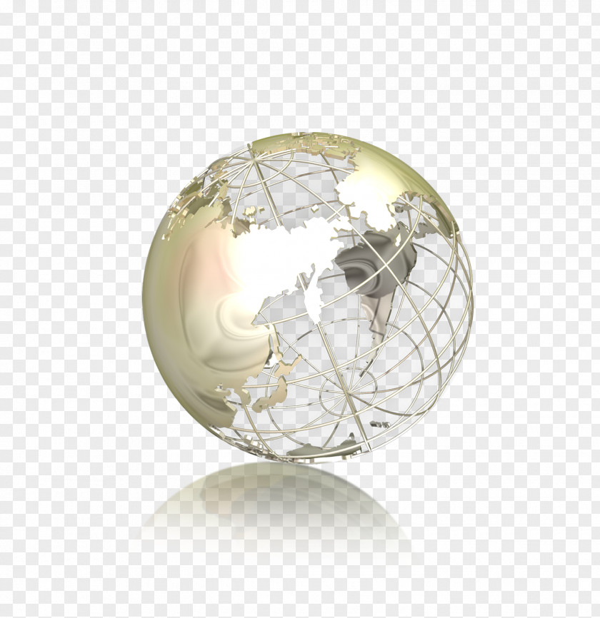 Hollow Metal Globe Sphere PNG