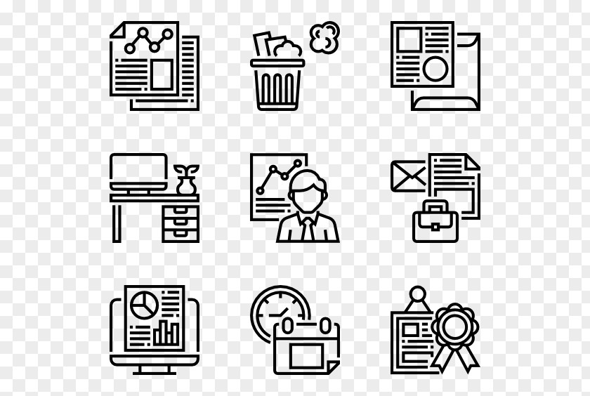 Office Elements Paper Drawing Furniture White PNG