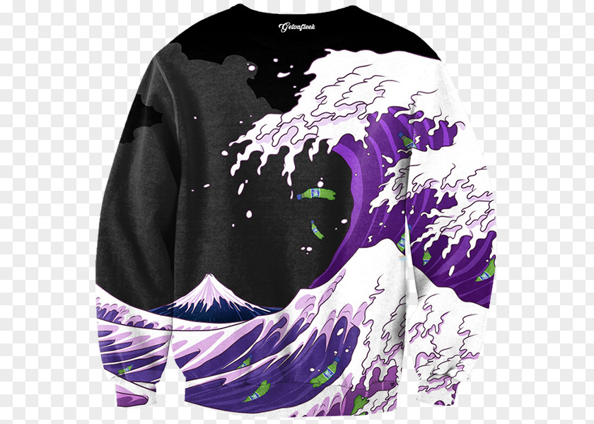 Watercolor Purple Hoodie T-shirt Tracksuit Sweater Hip Hop Fashion PNG