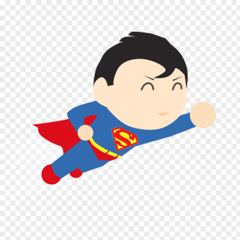 Flying Superman Download Flat Design PNG