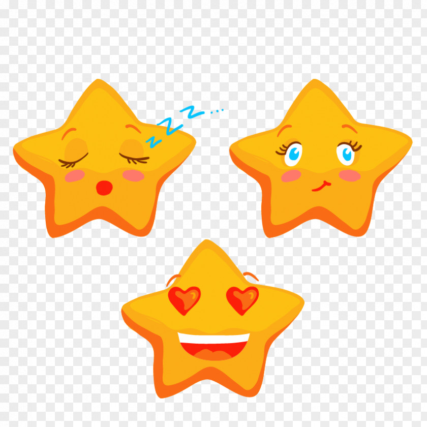 Hand-painted Face Little Star Smiley Emoticon Clip Art PNG