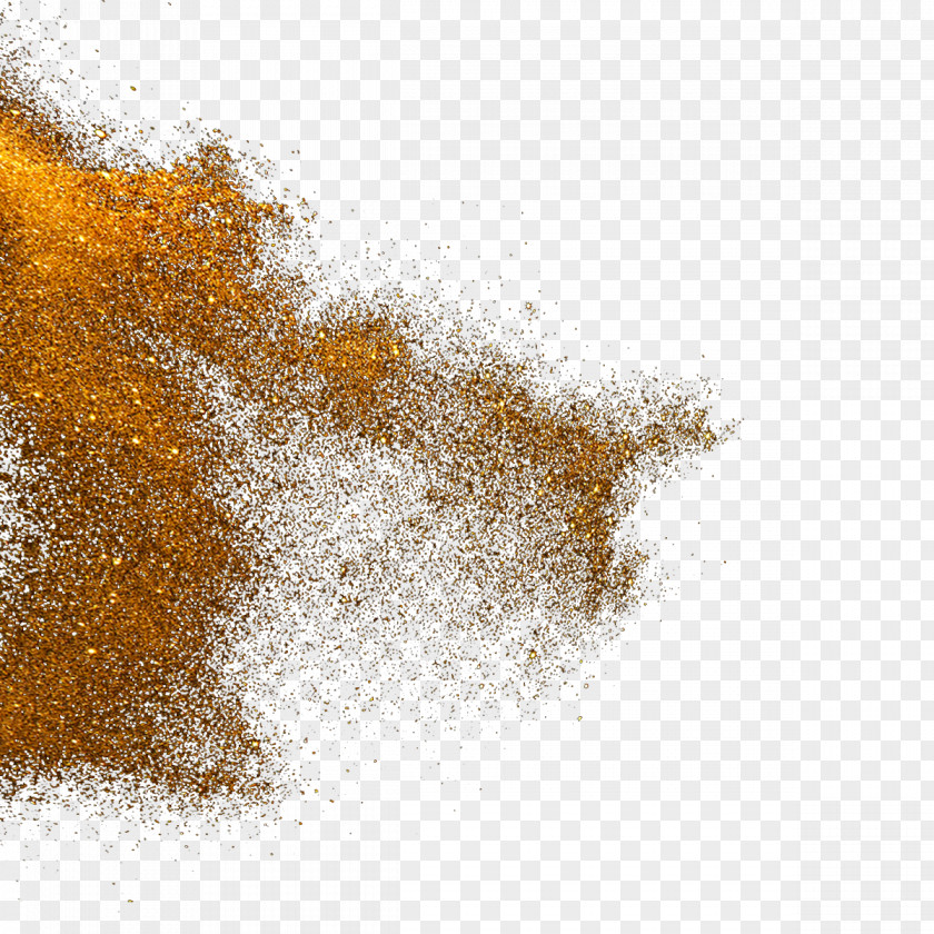 Gold Powder Particles Explode Pigment Dust PNG
