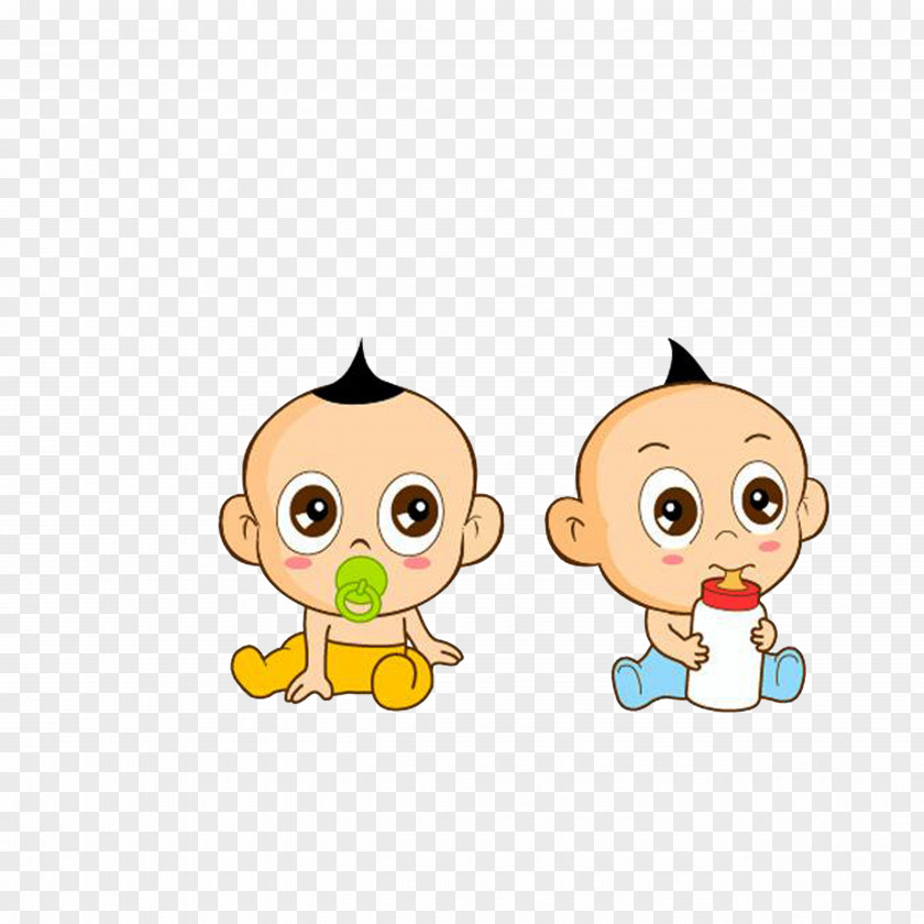 Milk And Baby Twins With A Pacifier Infant Cartoon Child PNG