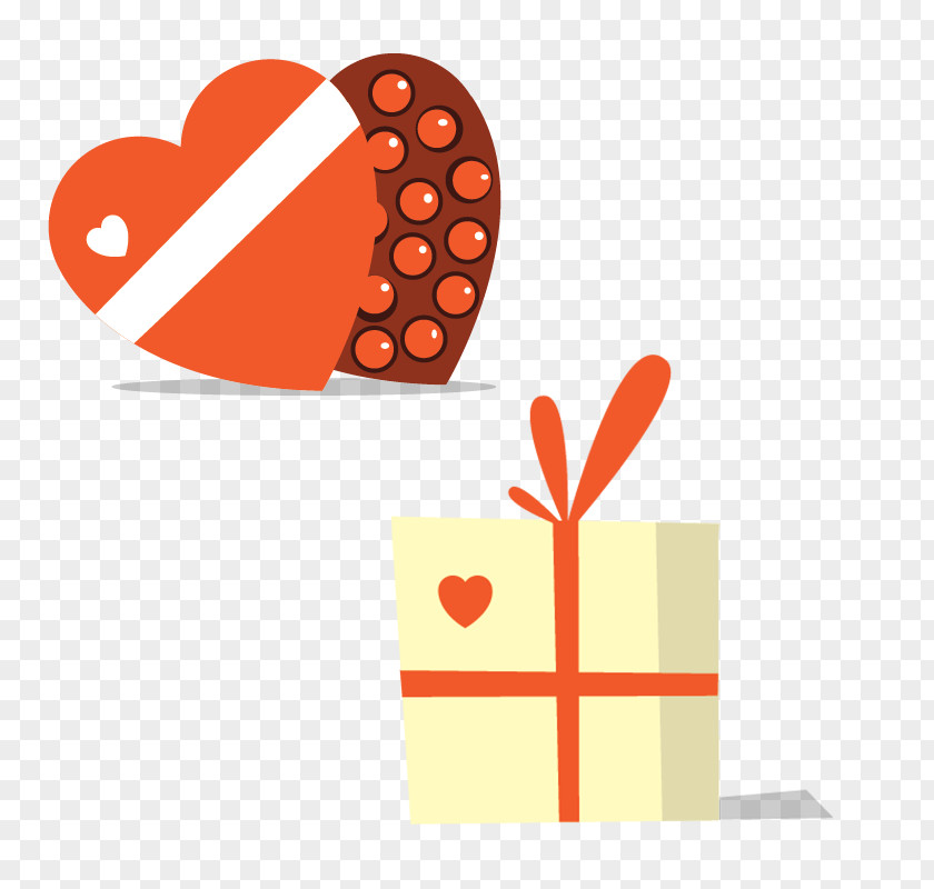 Minimalist Gift Box Of Chocolates Valentines Day Heart Icon PNG